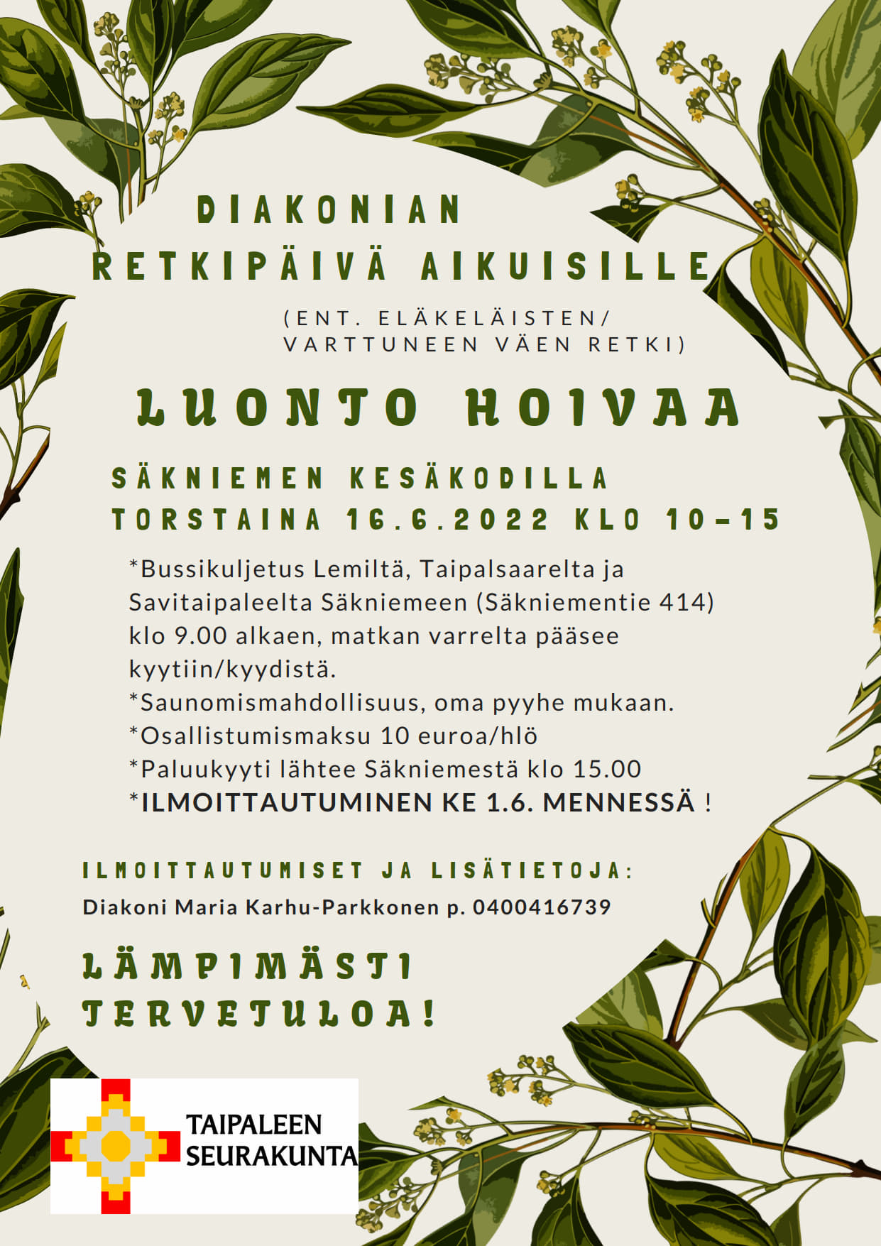 mainos diakonian retkipäivästä