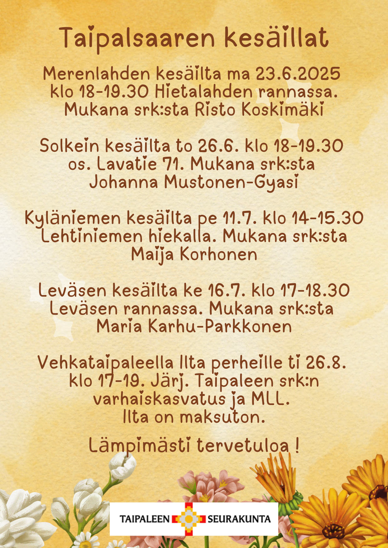 Leväsen kesäilta Taipalsaaren kesäillat
